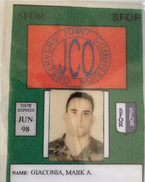 Identifikaciona kartica Marka Đakonija - Zajednička Komisija Posmatrača (eng. JCO - Joint Commission Observer)